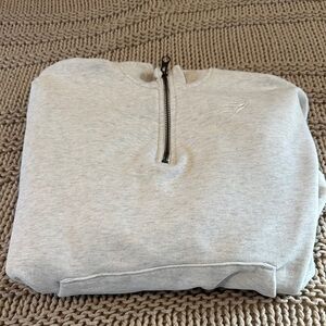 Gymshark Gray Half-Zip Sweater slightly cropped size small